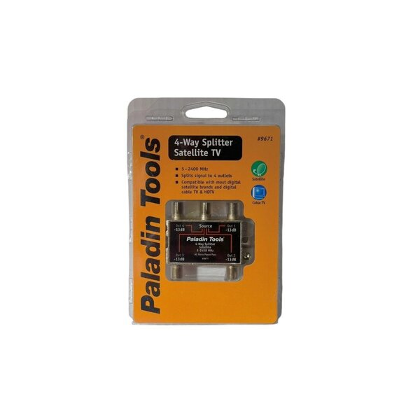 Paladin Tools 4-Way Splitter Satellite & Digital TV  New Sealed - Picture 1 of 2